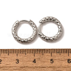 Non-Tarnish 304 Stainless Steel Grooved Hoop Earrings&nbsp;EJEW-M218-01A-P