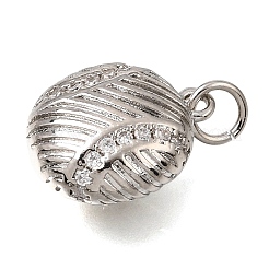 Brass Micro Pave Clear Cubic Zirconia Charms&nbsp;CU-CBAEEA8-27P