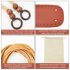 DIY Women's Plastic Rattan Woven Handbag Set&nbsp;DIY-WH0033-25