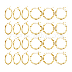 12 Pairs Brass Hoop Earrings&nbsp;EJEW-PH0001-40