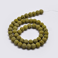 Natural Lava Rock Round Bead Strands&nbsp;G-I124-8mm-01