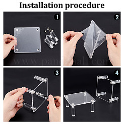 Square Transparent Acrylic Minifigure Display Stands&nbsp;ODIS-WH0002-48B