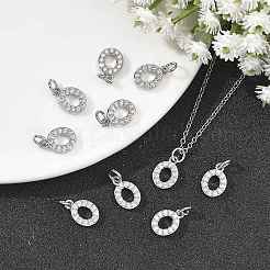 SHEGRACE Brass Micro Pave Clear Cubic Zirconia Pendants&nbsp;XGRQ29114-394P-O