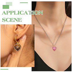 9Pcs 9 Styles Electroplated Gemstone Faceted Pendants&nbsp;G-HY0001-86