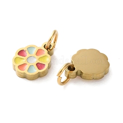 Ion Plating(IP) 304 Stainless Steel Enamel Charms&nbsp;STAS-Q333-08G-02