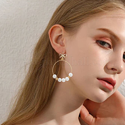 Bowknot Shape Brass Earring Hooks&nbsp;KK-HS0001-78G