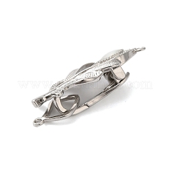 Brass Micro Pave Clear Cubic Zirconia Fold Over Clasps&nbsp;KK-S382-09P
