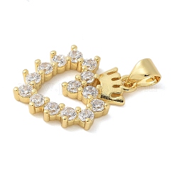 Brass Micro Pave Cubic Zirconia Pendants&nbsp;KK-K298-13G