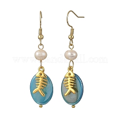 Ocean 304 Stainless Steel with AB Color Freshwater Shell Dangle Earrings&nbsp;EJEW-JE07382