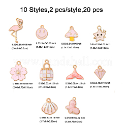 20Pcs 10 Styles Alloy Enamel Pendants&nbsp;ENAM-FP0002-55