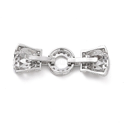 Eco-Friendly Rack Plating Brass Micro Pave Clear Cubic Zirconia Watch Band Clasps&nbsp;ZIRC-F843-28P