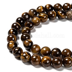Grade AB Natural Tiger Eye Round Beads Strands&nbsp;G-E334-8mm-17