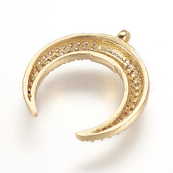 Brass Micro Pave Cubic Zirconia Pendants&nbsp;X-ZIRC-G107-05G