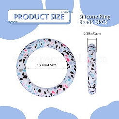 5Pcs Ring Food Grade Eco-Friendly Silicone Focal Beads&nbsp;JX894L