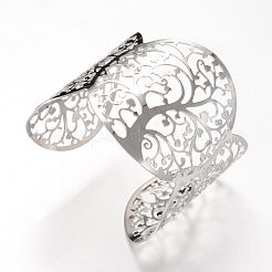 Tarnish Resistant 304 Stainless Steel Filigree Cuff Bangles&nbsp;X-STAS-S060-20