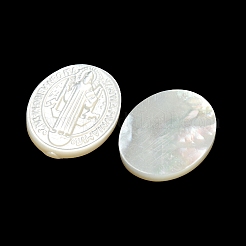 Carved Natural White Shell Cabochons&nbsp;SSHEL-N038-08C-03