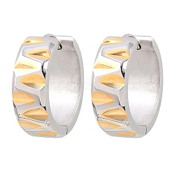 304 Stainless Steel Two Tone Hoop Earrings&nbsp;EJEW-L307-01GP