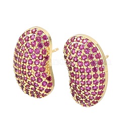Brass Micro Pave Cubic Zirconia Stud Earrings&nbsp;EJEW-K324-09G-02
