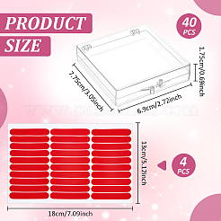 40Pcs Square Plastic Storage Boxes with 4 Sheets Double Sided Adhesive Glue Sticky Tape&nbsp;CON-UN0001-06