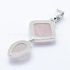 Natural Rose Quartz Big Pendants&nbsp;G-L468-09