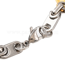 201 Stainless Steel Horse Eye Link Chain Bracelets&nbsp;BJEW-B078-134GP