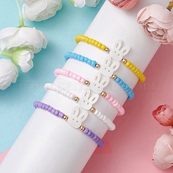 5Pcs 5 Colors Glass Seed Beaded Stretch Bracelet Sets&nbsp;BJEW-MZ00126