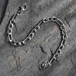 Tarnish Resistant Trendy Women's 304 Stainless Steel Figaro Chain Bracelets&nbsp;LS-STAS-A028-B017P