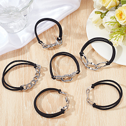 6Pcs 6 Styles Elastic Hair Ties&nbsp;OHAR-ME0001-16A