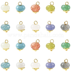 50Pcs 10 Colors Glass Pendants&nbsp;PALLOY-YW00180