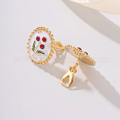 Elegant Alloy Enamel Flower Stud Earrings&nbsp;VA1196