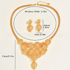 Vintage Alloy Hollow Leaf Earrings & Necklaces Sets for Women&nbsp;BM5299