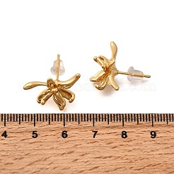 Flower Brass Stud Earrings&nbsp;EJEW-B148-02G