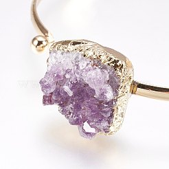 Golden Plated Brass Cuff Bangles&nbsp;X-BJEW-L624-C01
