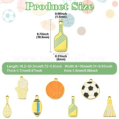 7Pcs 7 Styles 304 Stainless Steel Pendants&nbsp;STAS-CJ0003-45