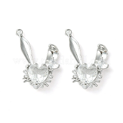 Brass Micro Pave Cubic Zirconia Pendants&nbsp;KK-L208-05P-01