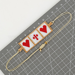 Religious Glass Seed Beads Link Bracelets&nbsp;XZ2027-1
