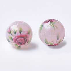 Printed & Spray Painted Imitation Jade Glass Beads&nbsp;X-GLAA-S047-05B-02