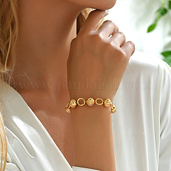 Brass Round Ball Beads Link Btacelets&nbsp;TJ4272