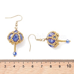 Transparent Electroplate Glass & Seed Glass Beads Dangle Earrings&nbsp;EJEW-MZ00714