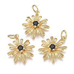 Brass Micro Pave Cubic Zirconia Pendants&nbsp;ZIRC-F111-01G