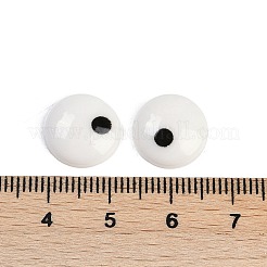 White and Black Flat Round Cartoon Resin Cabochons&nbsp;CRES-Q009-01K