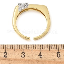 Brass Micro Pave Clear Cubic Zirconia Cuff Finger Rings for Women&nbsp;RJEW-B112-17GP