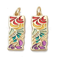 Brass Cubic Zirconia Pendants&nbsp;ZIRC-O044-09G