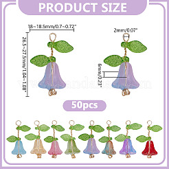 50Pcs Glass Pendants&nbsp;PALLOY-HY00097