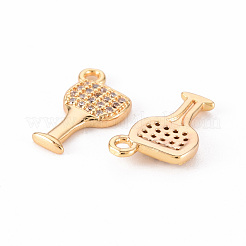 Brass Micro Pave Clear Cubic Zirconia Charms&nbsp;KK-Q766-002-NF
