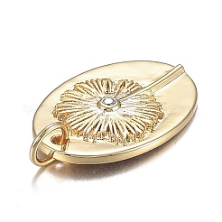 Brass Micro Clear Cubic Zirconia Pendants&nbsp;ZIRC-F120-087G