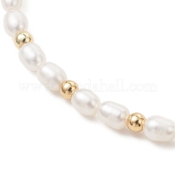 Natural Cultured Freshwater & Brass Beaded Slider Bracelets&nbsp;BJEW-JB13324-02
