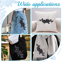 Flower Polyester Cloth Iron on/Sew on Patches&nbsp;DIY-WH20081-012A