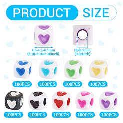 900Pcs 9 Colors Opaque Acrylic Beads&nbsp;OACR-TA0003-59
