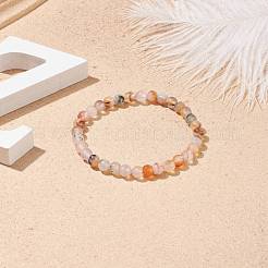 Natural Agate Round Beaded Stretch Bracelet&nbsp;BJEW-JB08614-04